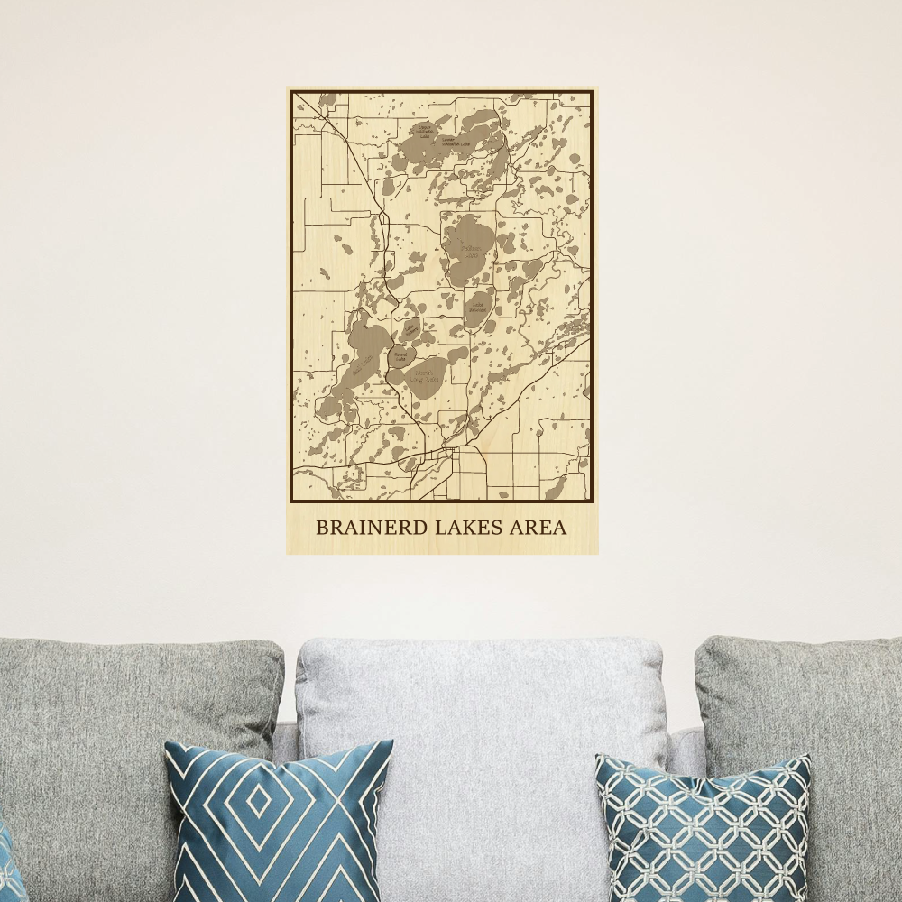 Engraved Wooden Decor Minnesota City Maps