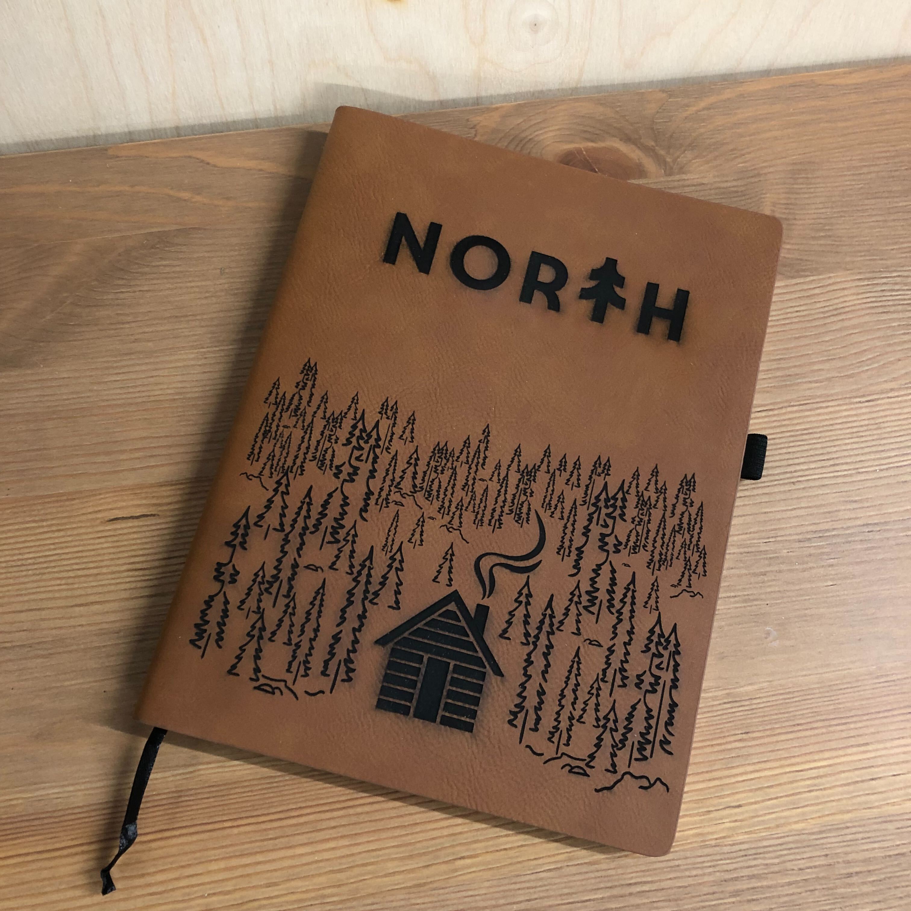 North Laser Engraved Faux Leather Journal