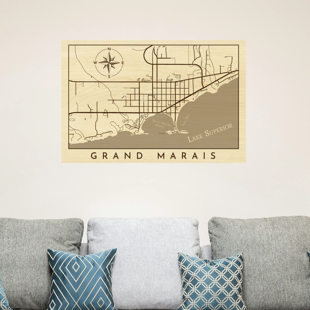 Engraved Wooden Decor Minnesota City Maps