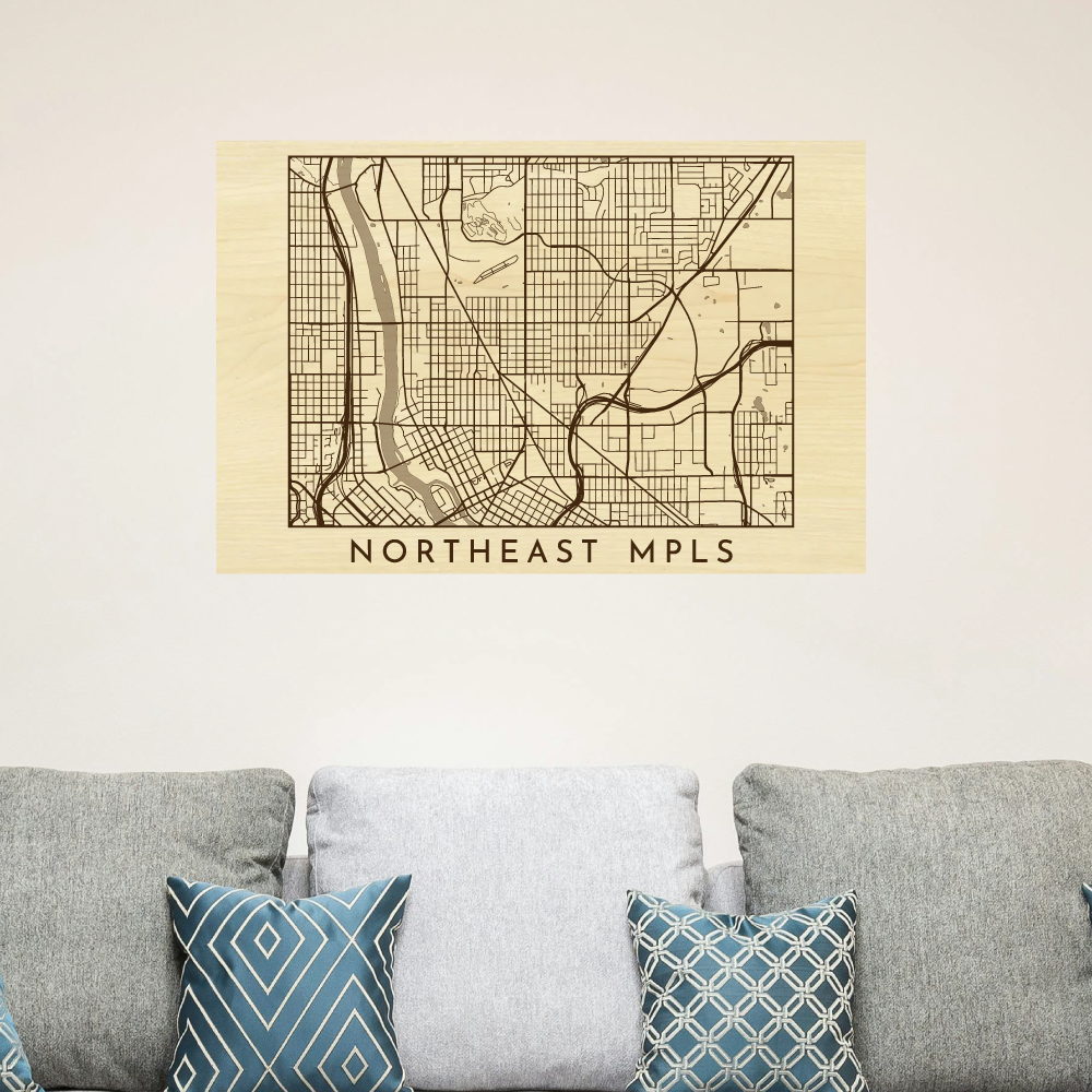 Engraved Wooden Decor Minnesota City Maps