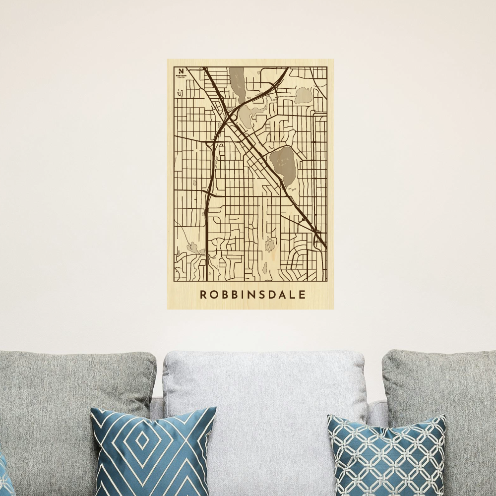 Engraved Wooden Decor Minnesota City Maps