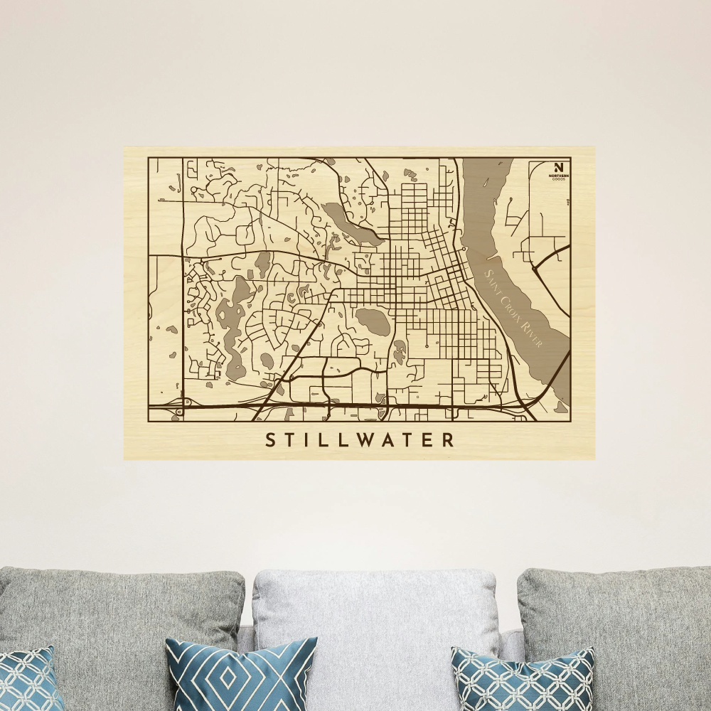 Engraved Wooden Decor Minnesota City Maps
