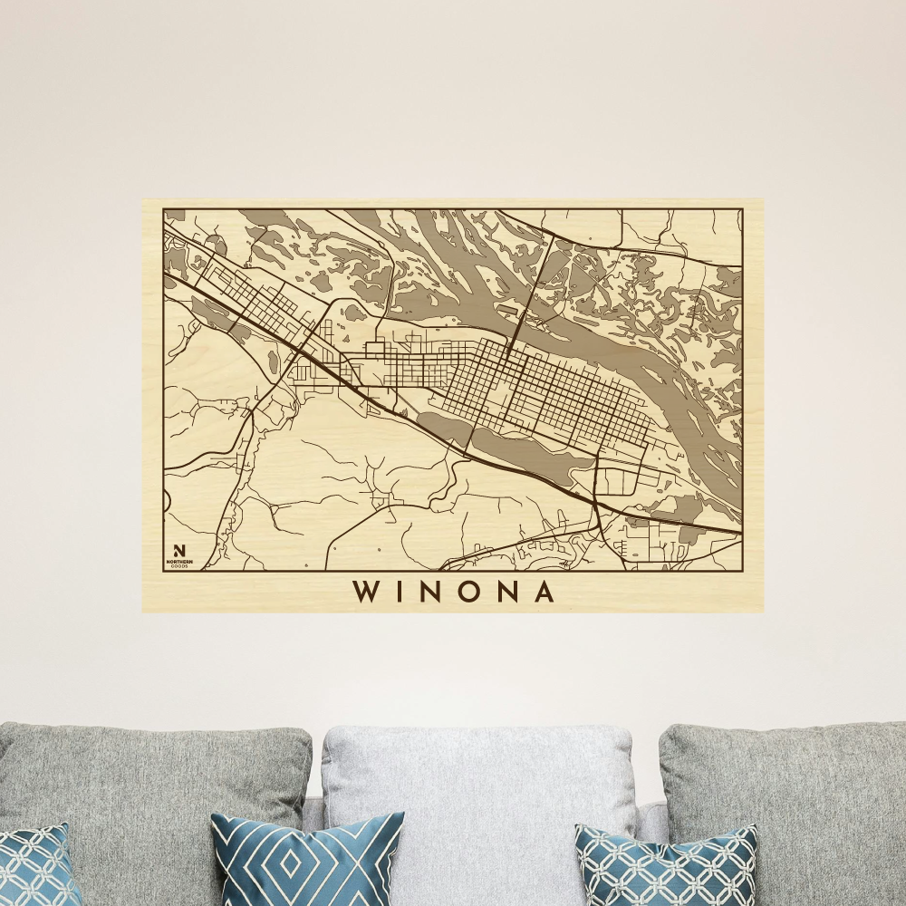 Engraved Wooden Decor Minnesota City Maps